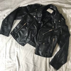 Zara Black Faux-Leather Jacket